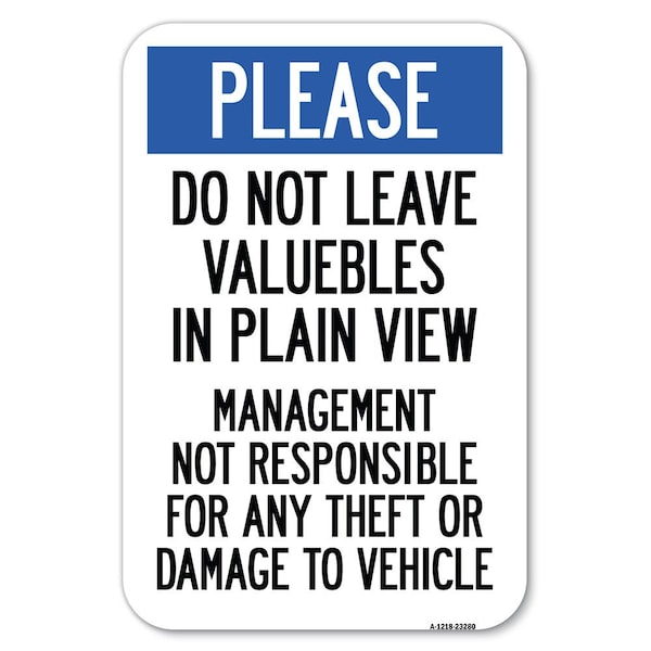 Signmission Safety Sign, 12 in Height, Aluminum, 23280 A-1218-23280 - main